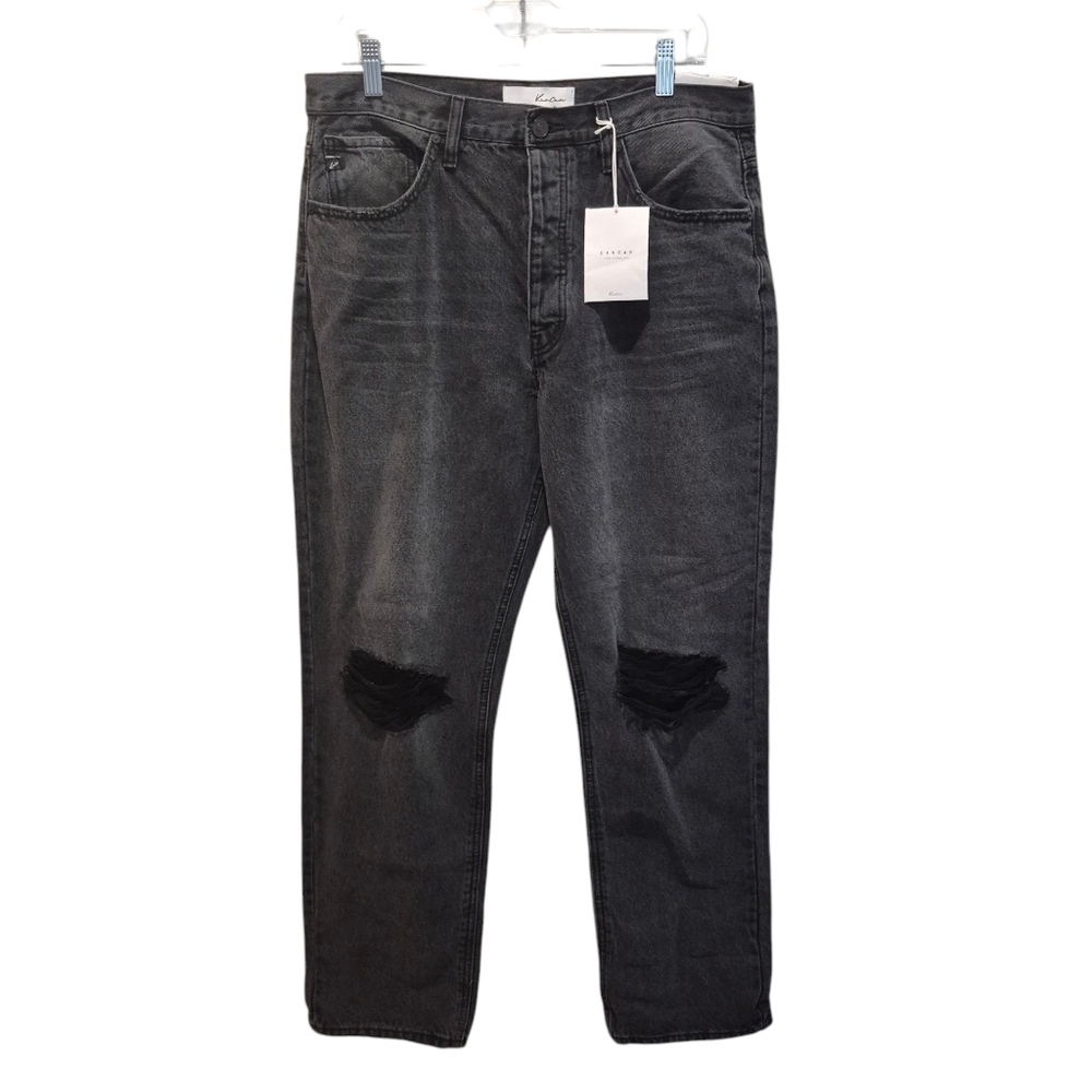 New KanCan Distressed 90's Boyfriend Black Jeans Size 13 30 NWT Estilo Button